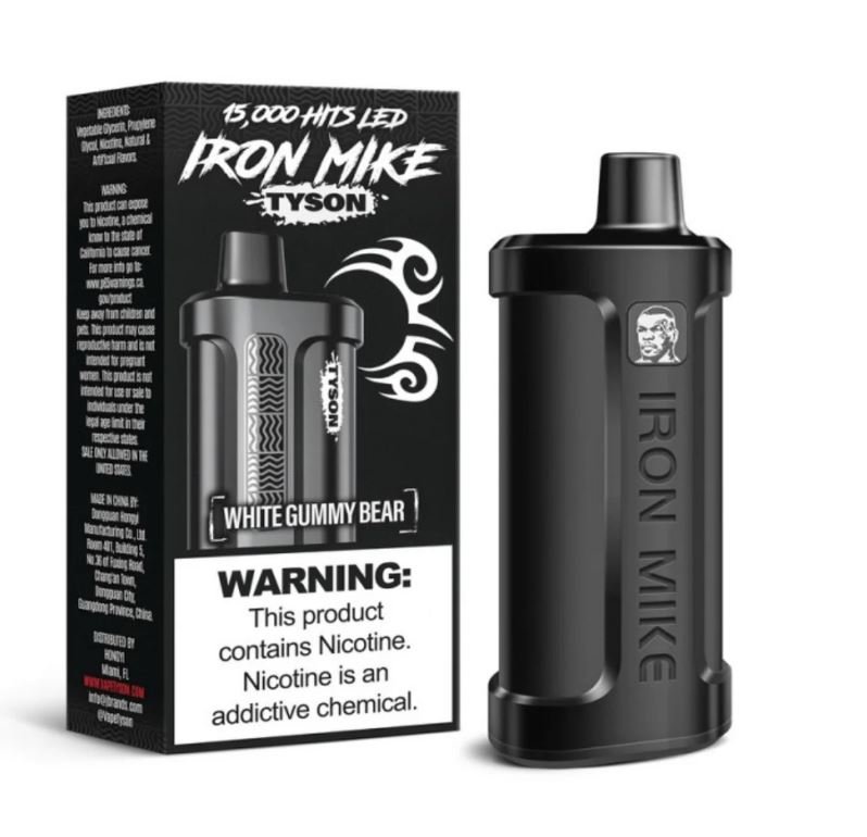 Step into the ring with a flavor that packs a sweet punch—the White Gummy Bear Iron Mike Tyson 2.0 15000 Puffs Vape! This heavyweight champ in the vaping world delivers a knockout combination of sugary delight and cutting-edge technology, making it your ultimate contender for the best vape experience.